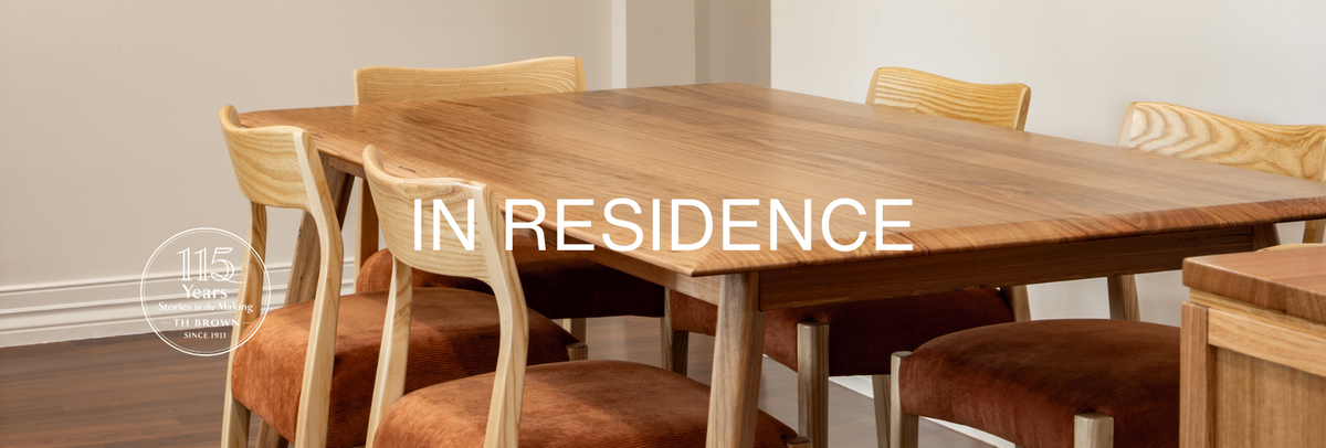 In Residence photography showing Australian homes, interiors, personal spaces and TH Brown furniture being lived with in everyday life.