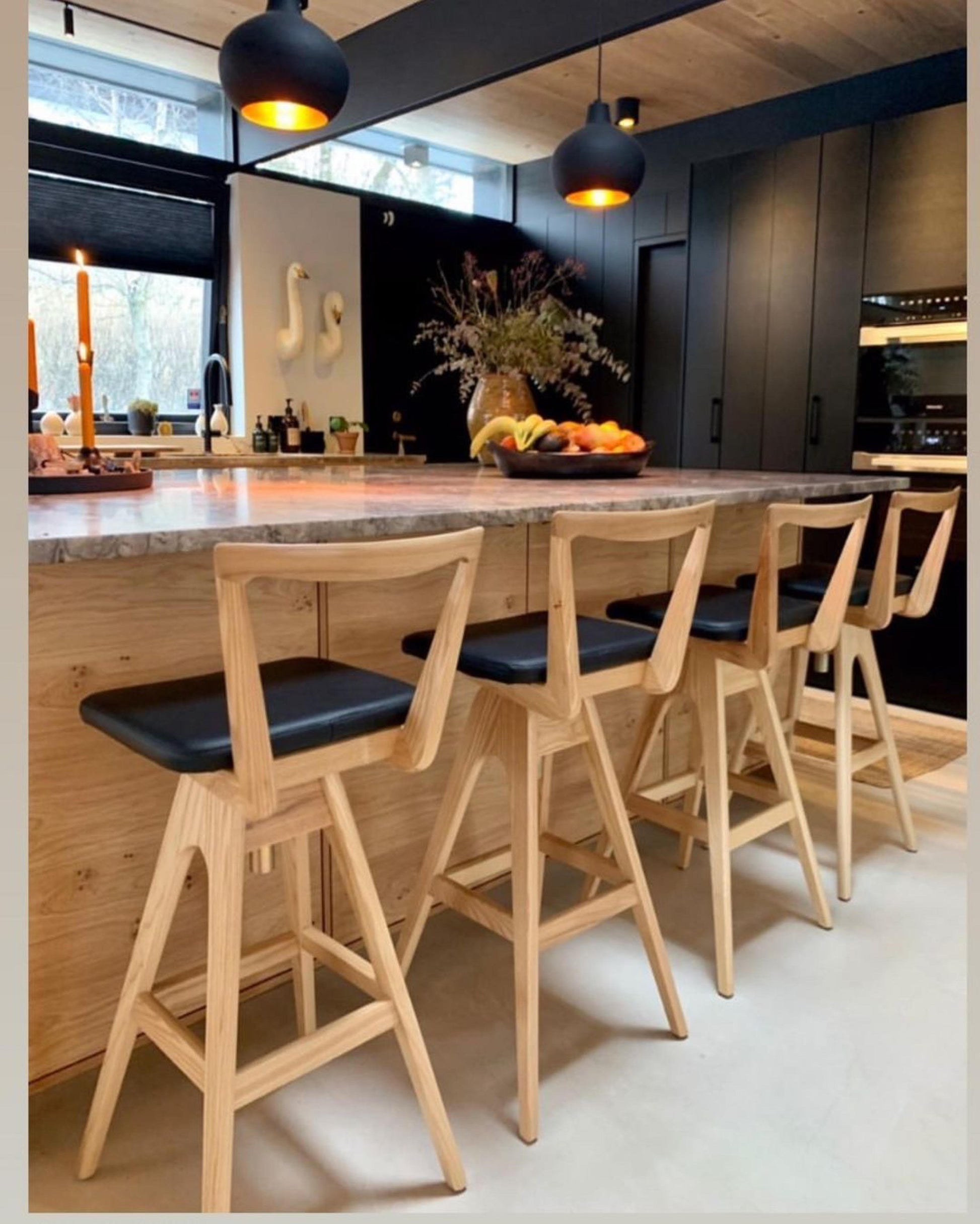Danish Bar Stool - Clear Ash