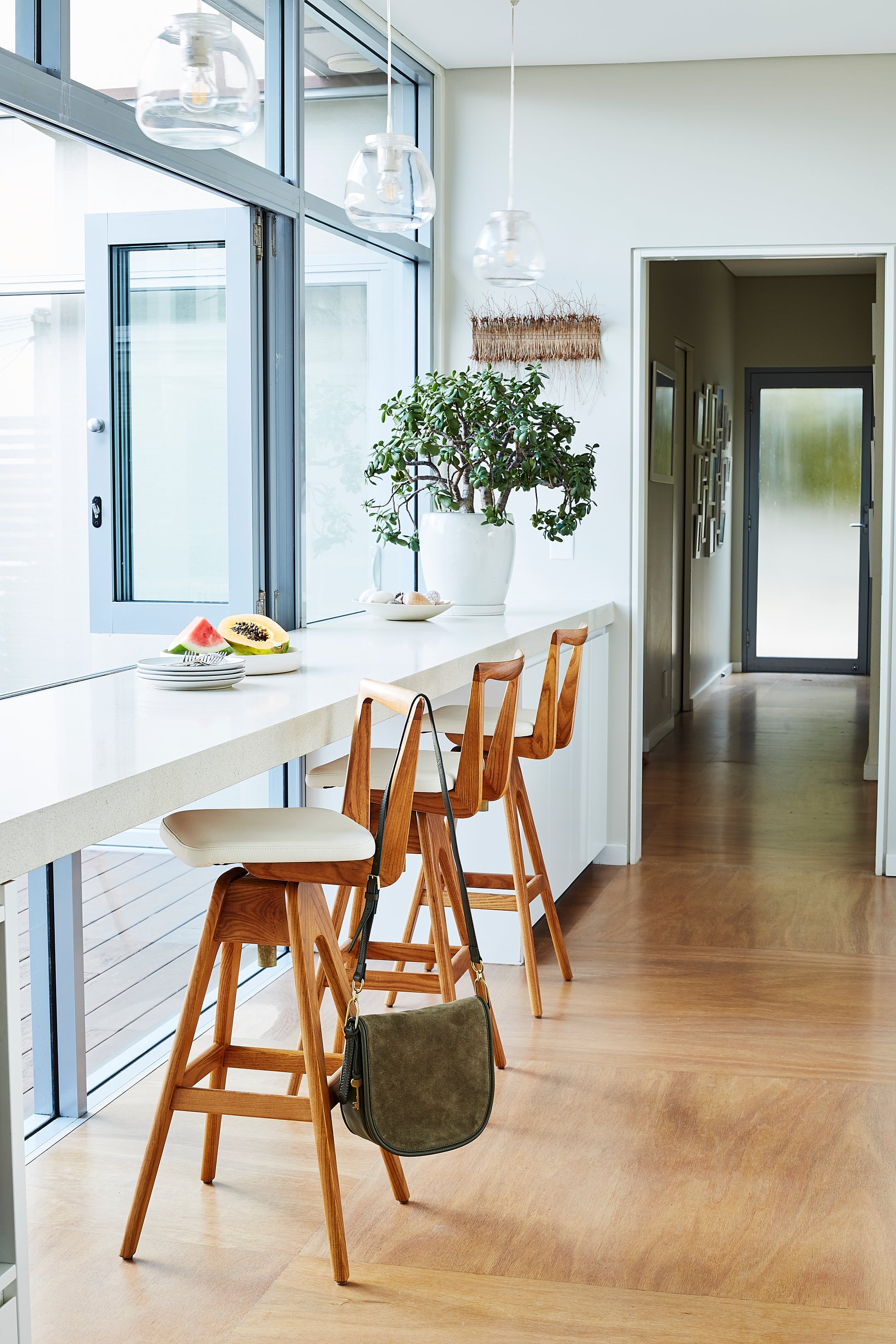 Danish Bar Stool - Teak Ash Finish