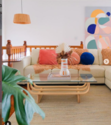 TH Brown Aquarius Coffee Table in a customer home, iconic Australian mid-century modern furniture handcrafted in Adelaide