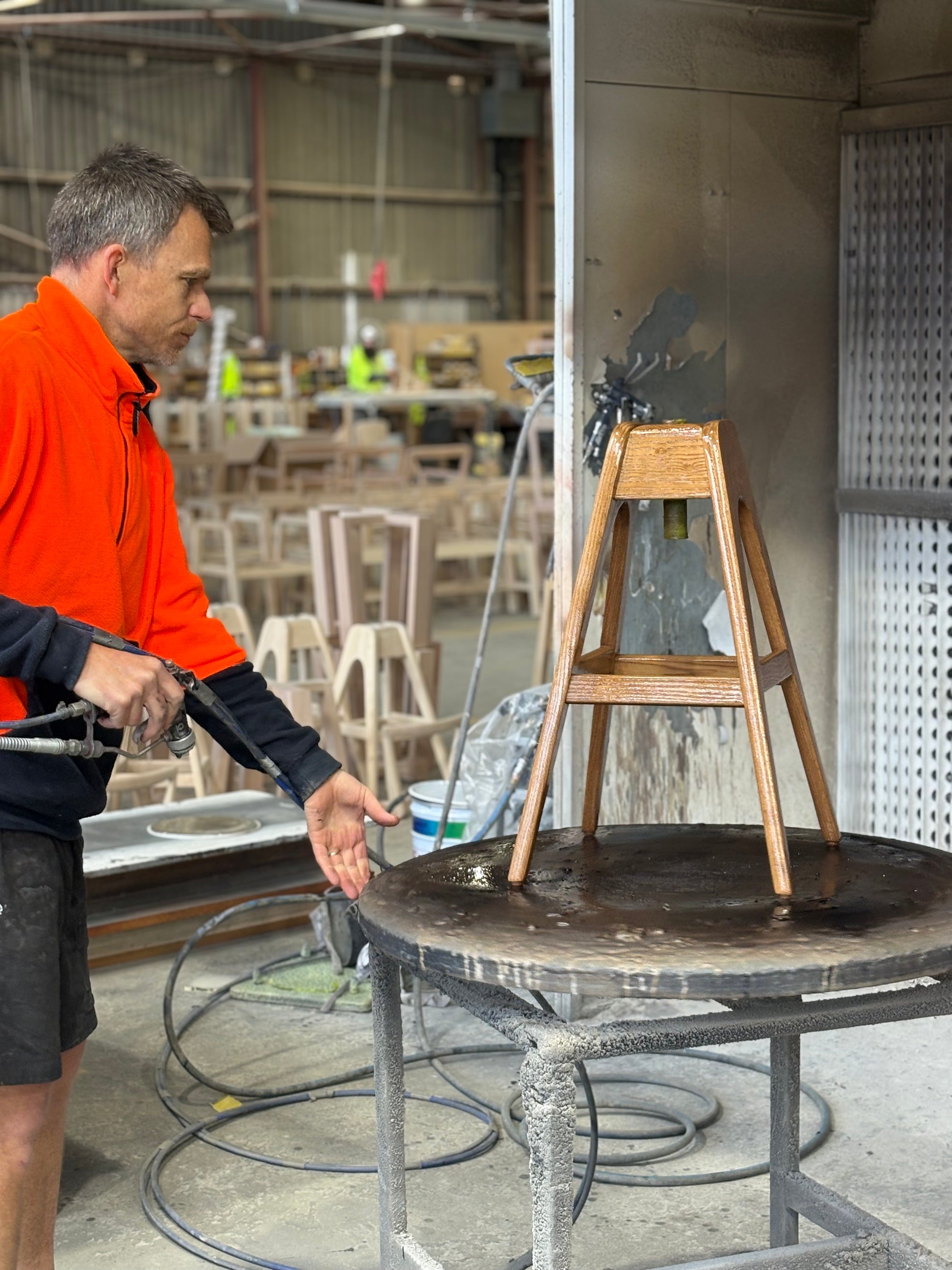 Danish Bar Stool - Teak Ash Finish