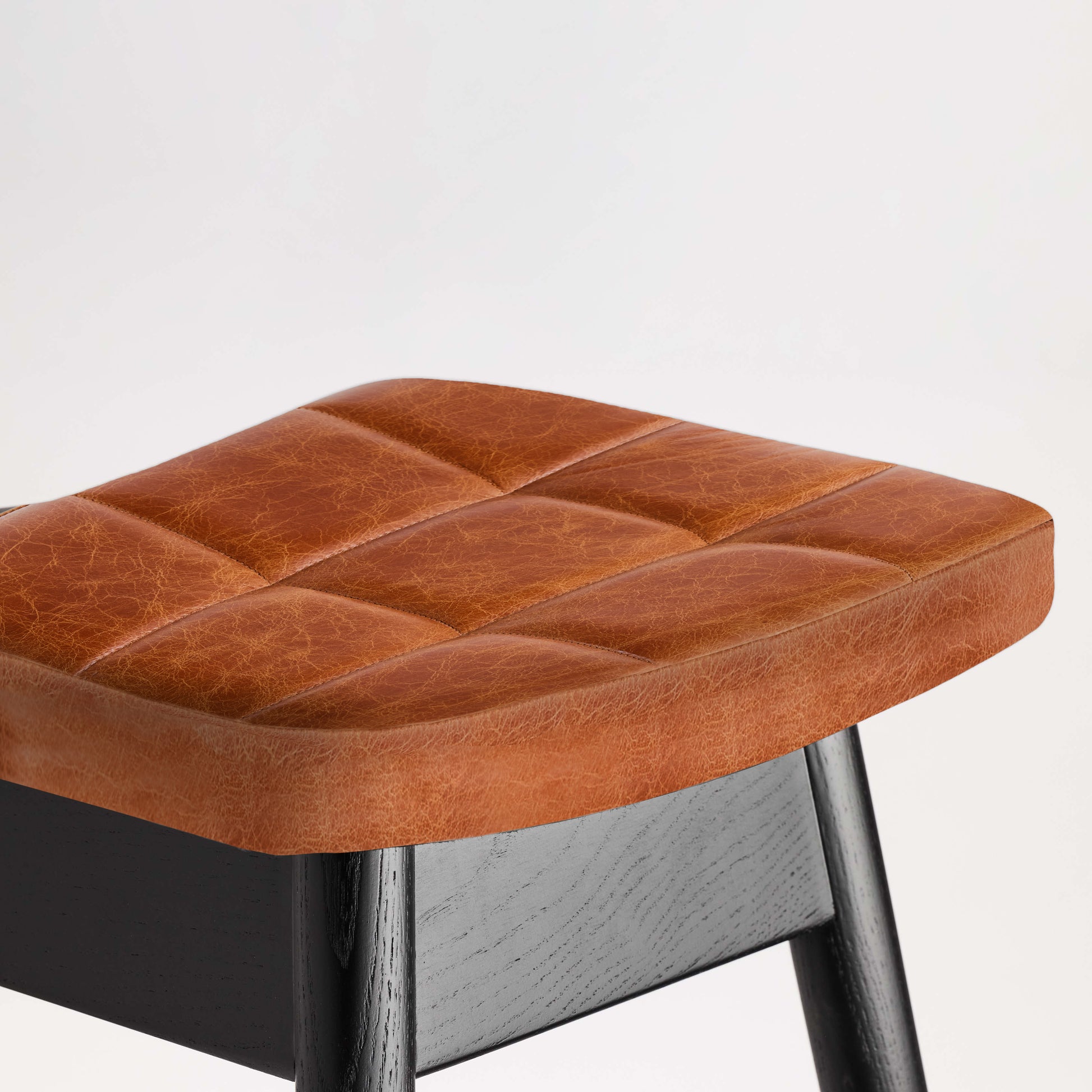TH Brown Martelle Bar Stool in Oak Brown with Matt Black frame, blending warm natural tones and bold contrast for refined modern Australian living.