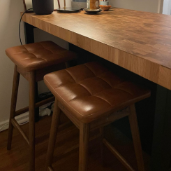 TH Brown Martelle Bar Stool in a customer home, iconic Australian mid-century modern furniture handcrafted in Adelaide