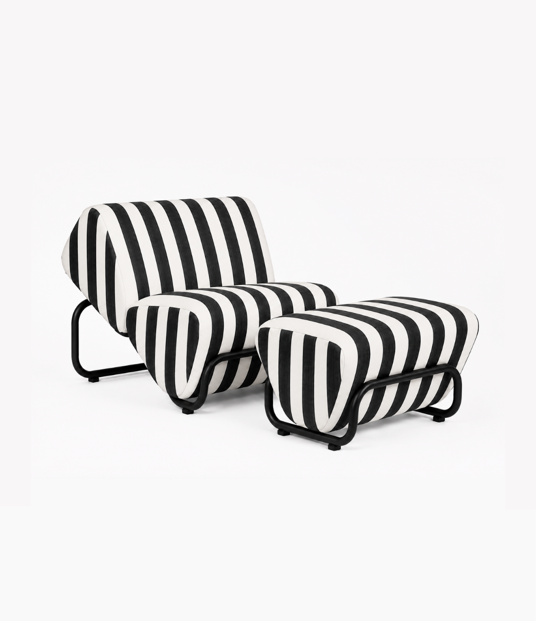 TH Brown Outdoor Trend Module Lounge and Footstool in Sunbrella Cabana Classic, a statement outdoor piece for relaxed lounging and modern Australian living.