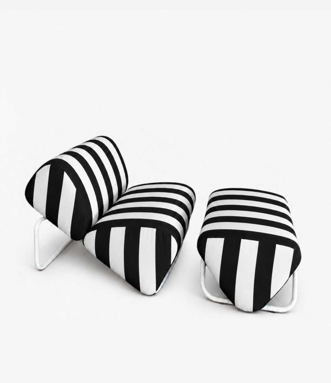 TH Brown Outdoor Trend Module Lounge and Footstool in Sunbrella Cabana Classic, a statement outdoor piece for relaxed lounging and modern Australian living.