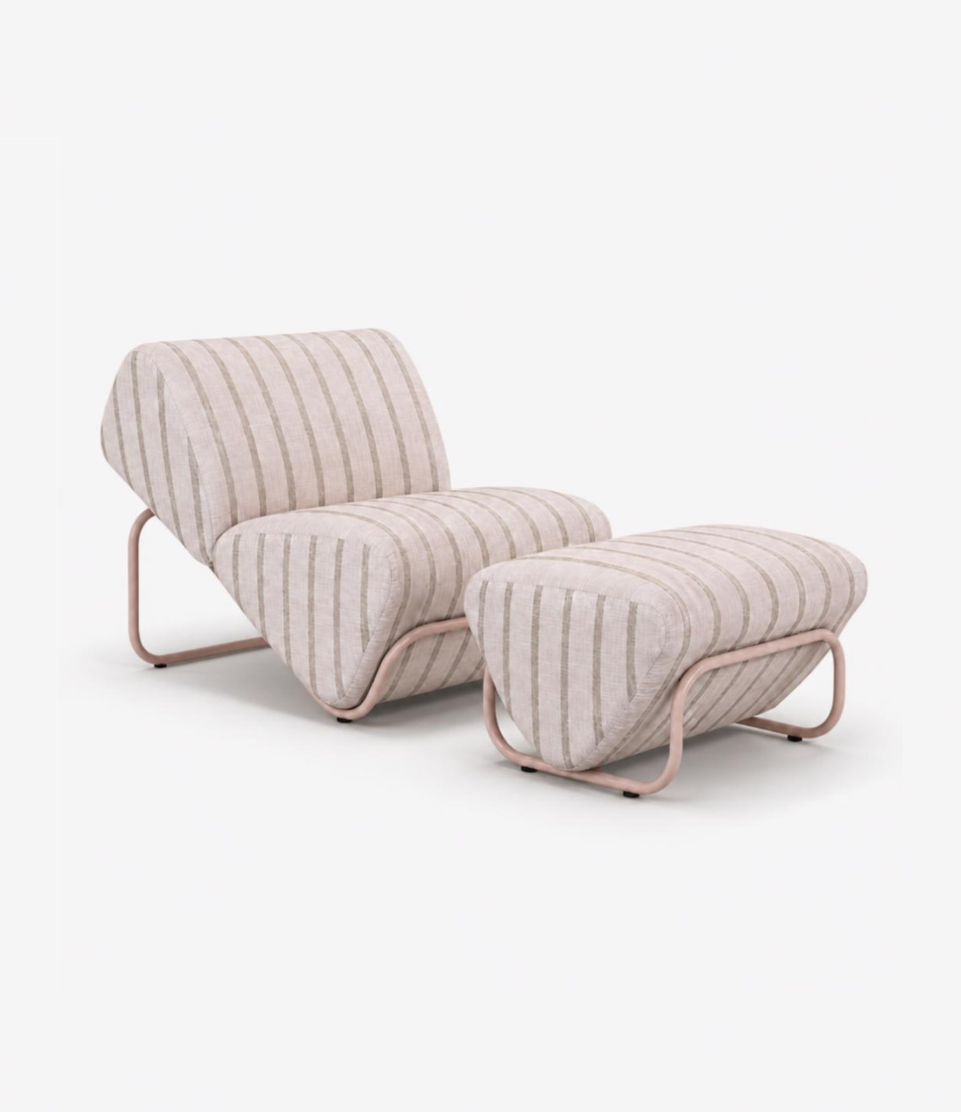 TH Brown Outdoor Trend Module Lounge and Footstool in Unwind Cameo, a sculptural statement piece designed for relaxed lounging and contemporary Australian outdoor living.