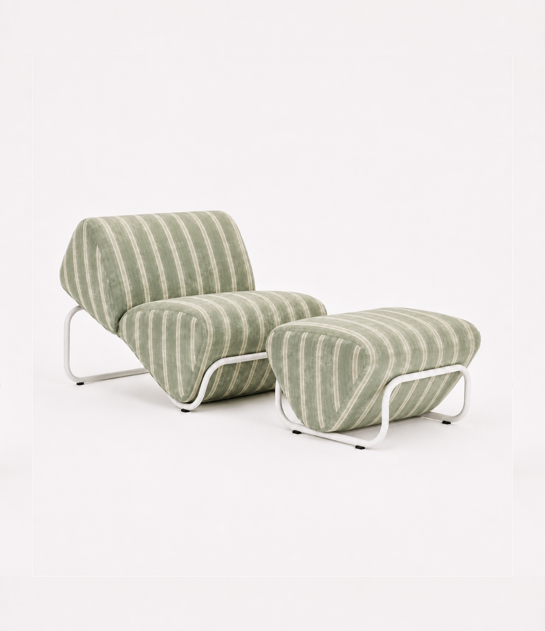 TH Brown Outdoor Trend Module Lounge and Footstool in Unwind Rainwashed, a sculptural statement piece designed for relaxed lounging and contemporary Australian outdoor living.
