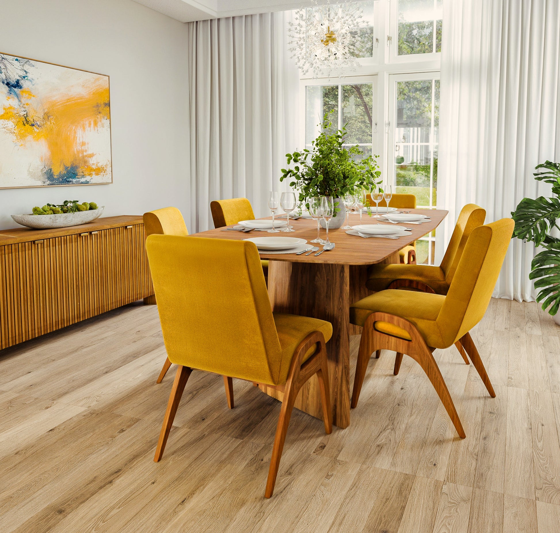 TH Brown Rex Chair in Casimir Gold and Teak Ash, creating an inviting spot for slow mornings, quiet moments and relaxed contemporary living.