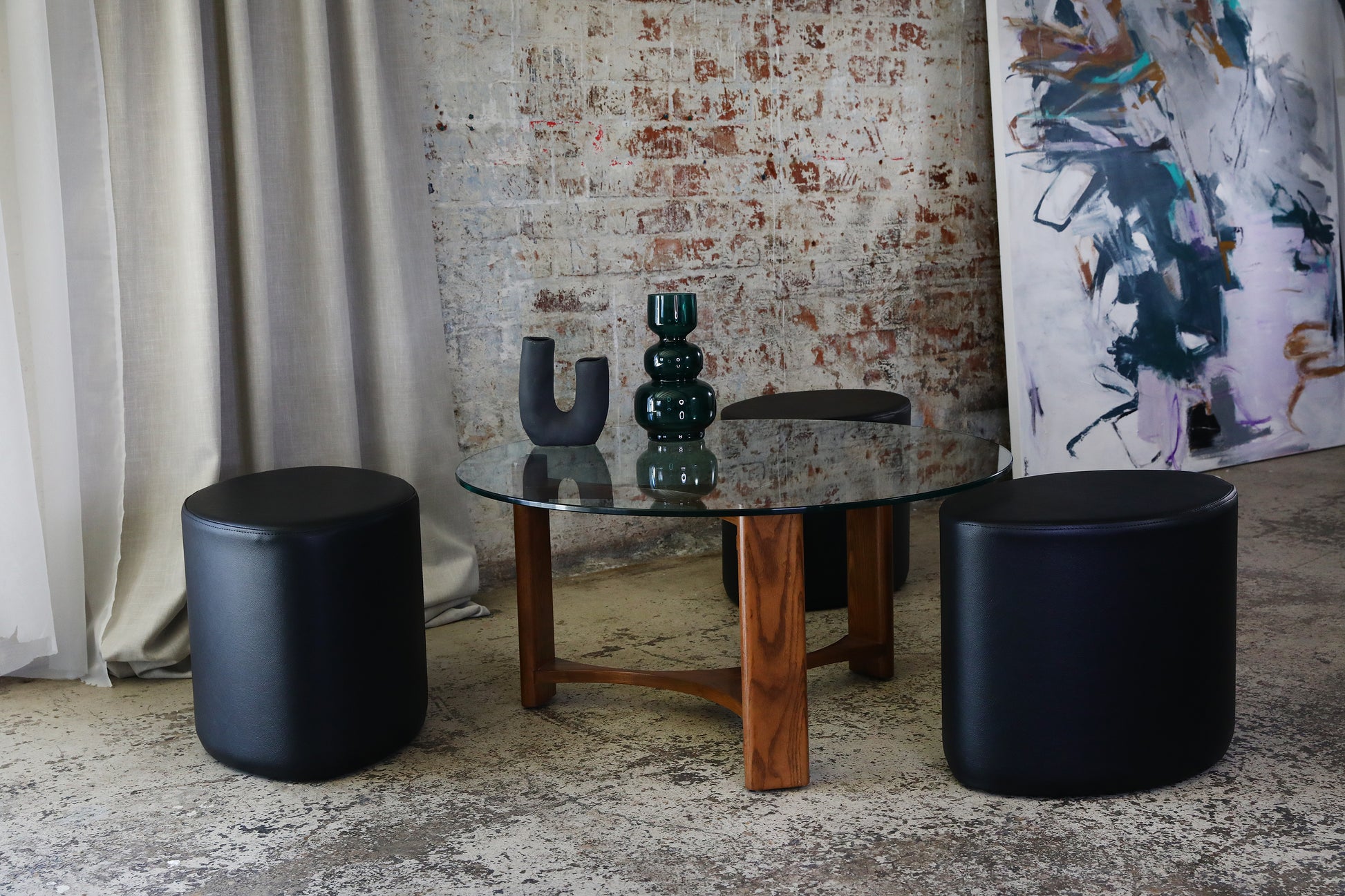 TH Brown Rondo Set in Dark Ash and Black, blending rich timber tones with bold contrast for refined modern Australian living.