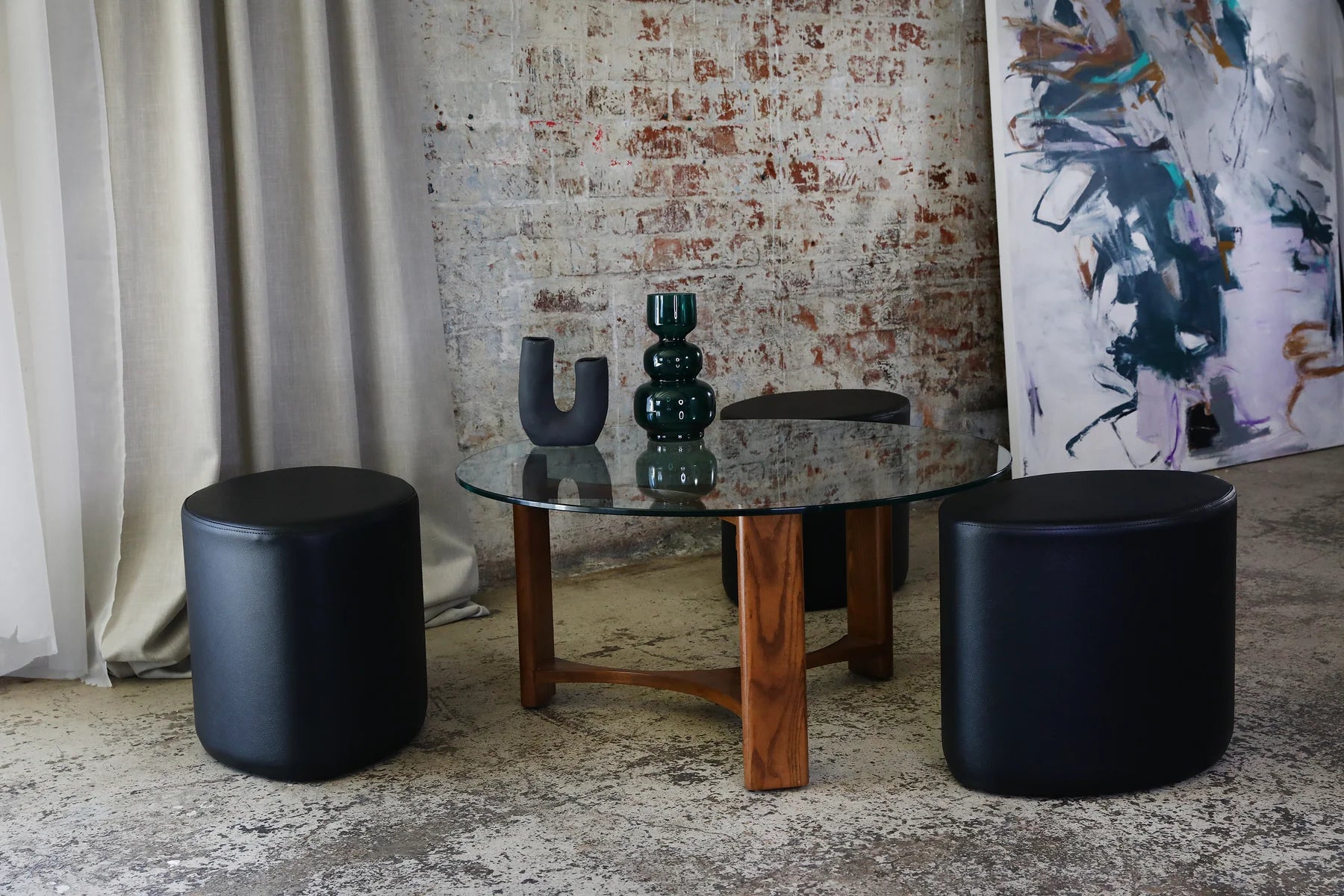 TH Brown Rondo Set in Dark Ash and Black, blending rich timber tones with bold contrast for refined modern Australian living.