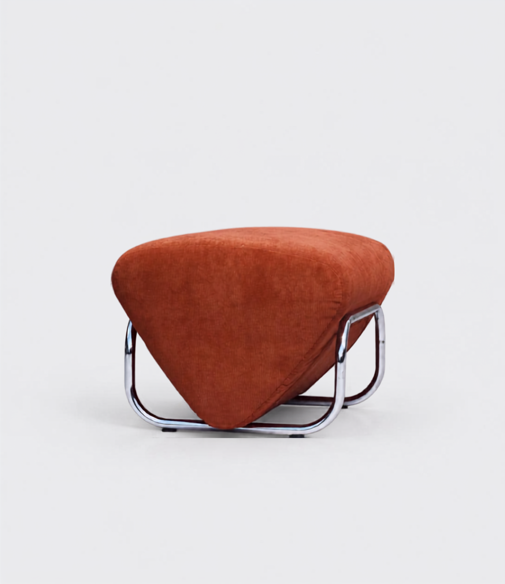 TH Brown Trend Footstool in Cruze Rust, bringing warm terracotta tones, soft texture and sculptural form to contemporary Australian living.