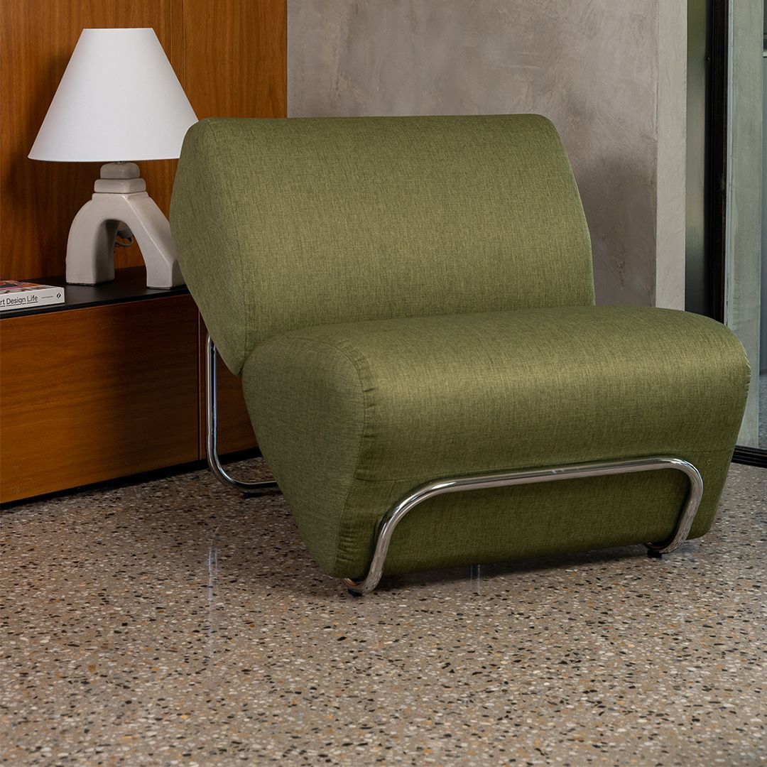 TH Brown Trend Modular Lounge in Theodora Moss upholstery, iconic Australian mid-century modern furniture handcrafted in Adelaide