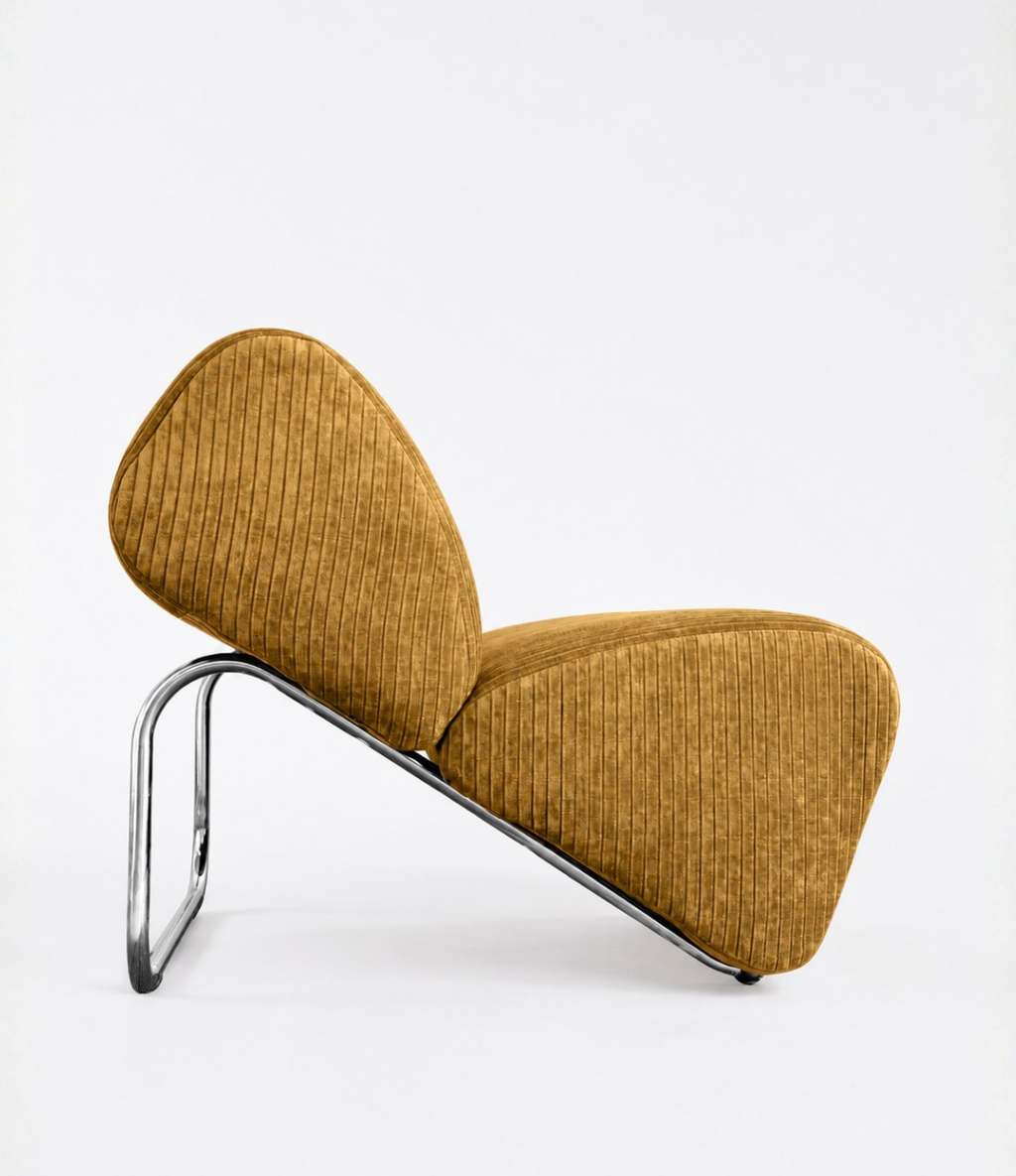TH Brown Trend Module Lounge in Velvet Cord Turmeric, bringing rich texture, sculptural curves and warm golden tones to contemporary living.