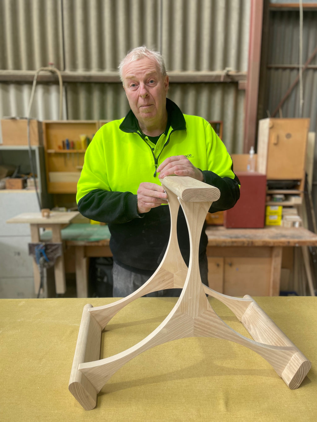 TH Brown Rondo Coffee Table in the Adelaide factory, showcasing Australian craftsmanship and the making of an iconic mid-century design.