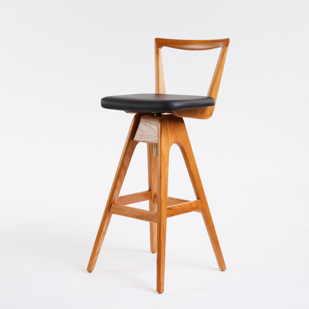 Danish Bar Stool - Ash - Teak Finish