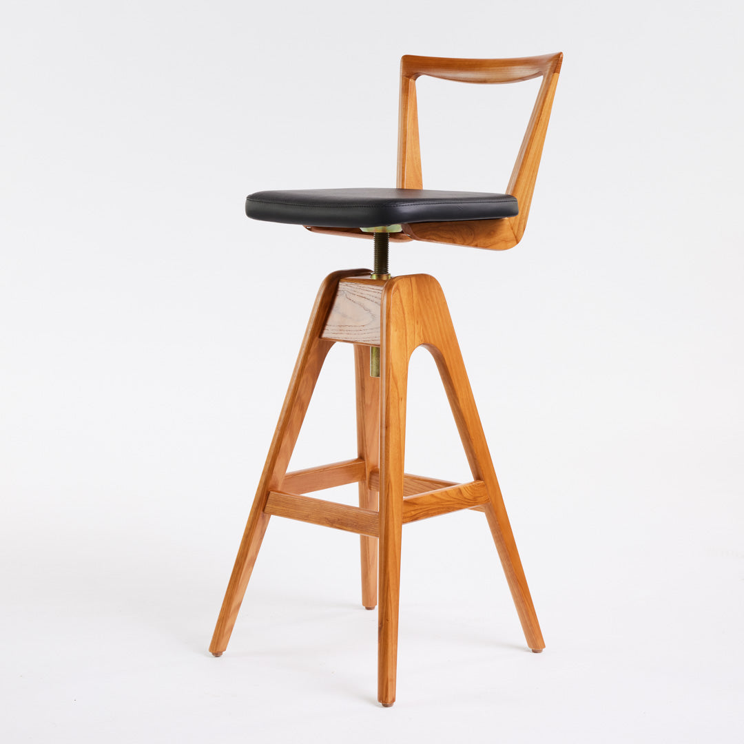 Danish Bar Stool - Ash - Teak Finish