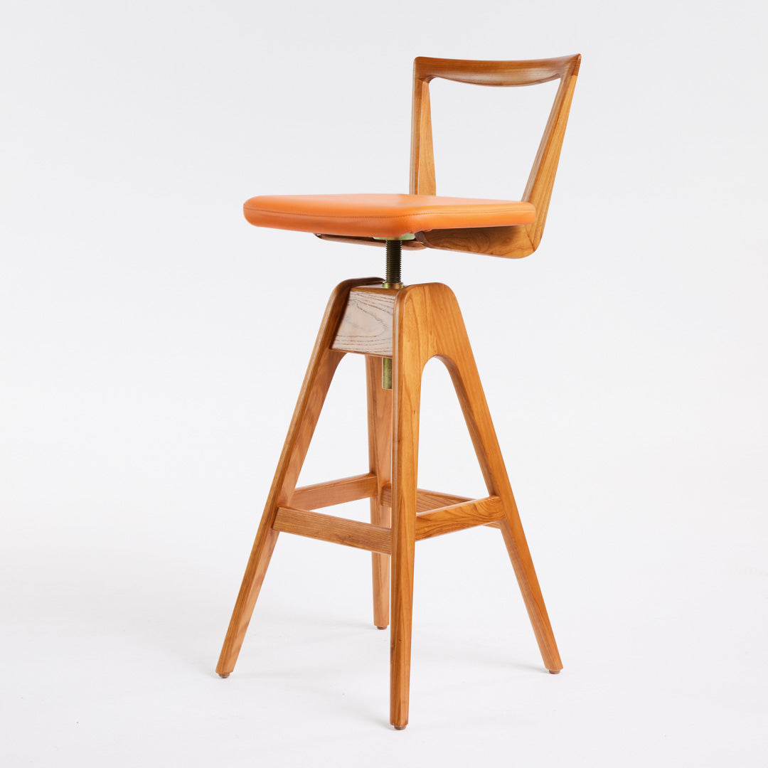 Danish Bar Stool - Ash - Teak Finish
