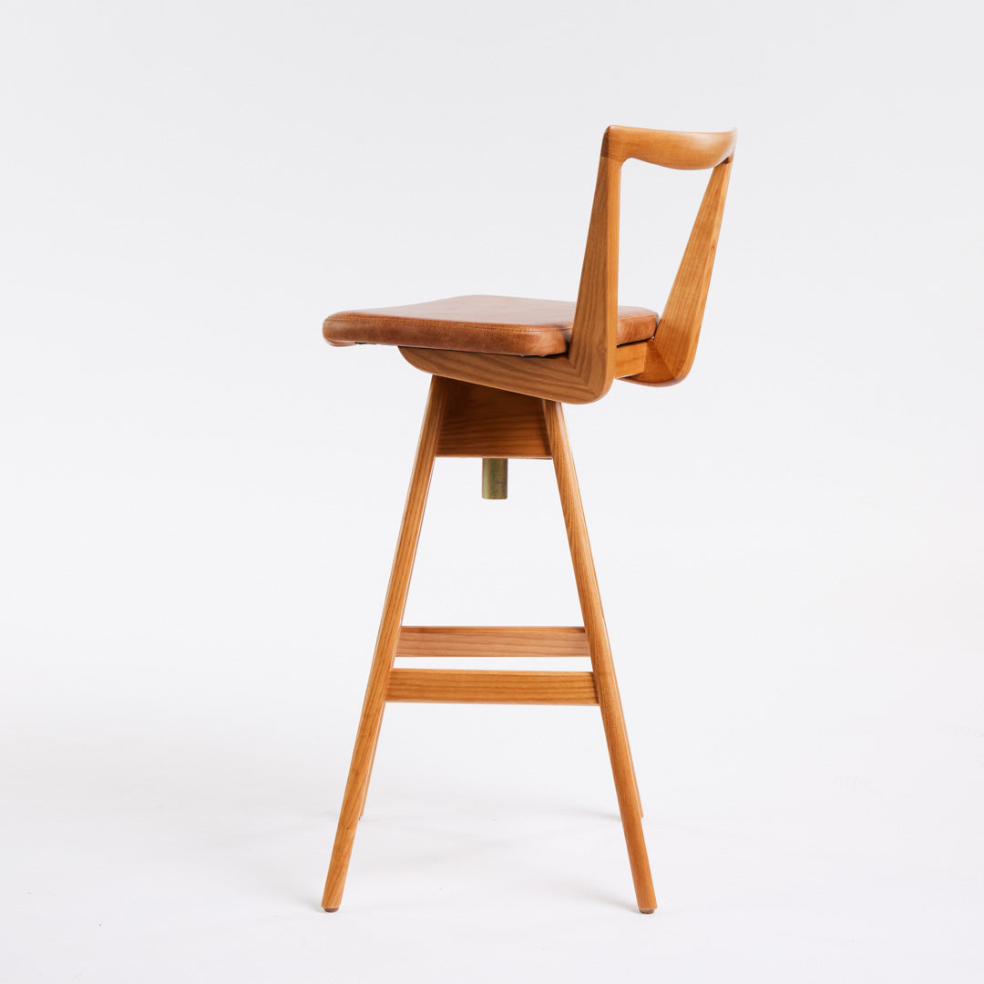 Danish Bar Stool - Ash - Teak Finish
