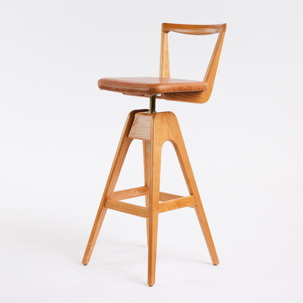 Danish Bar Stool - Ash - Teak Finish