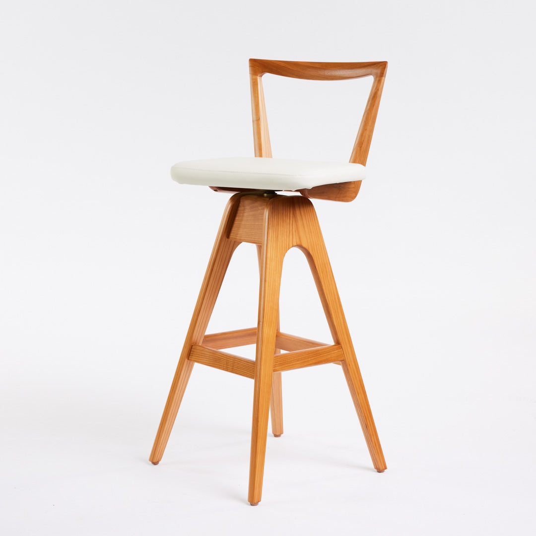 Danish Bar Stool - Ash - Teak Finish