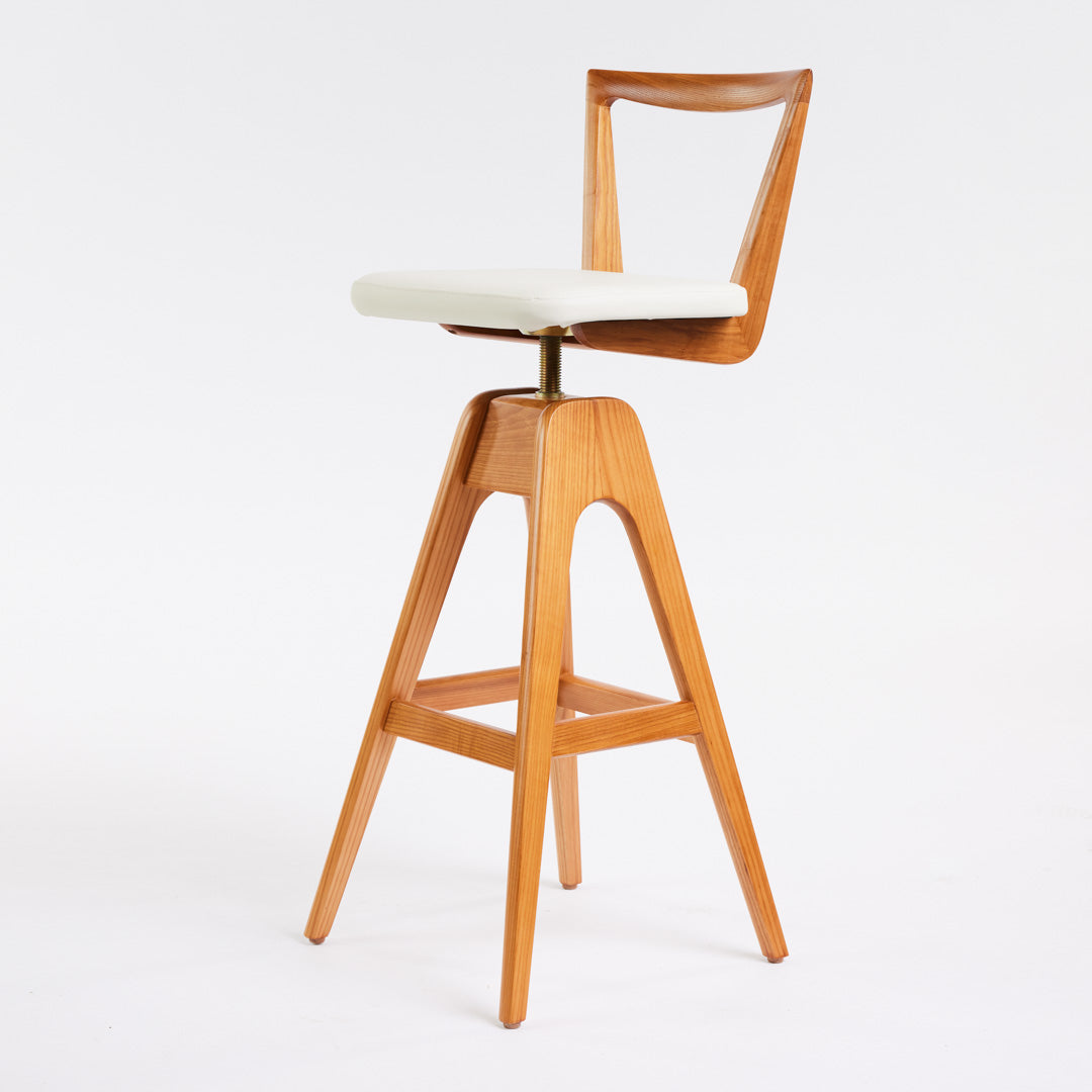 Danish Bar Stool - Ash - Teak Finish