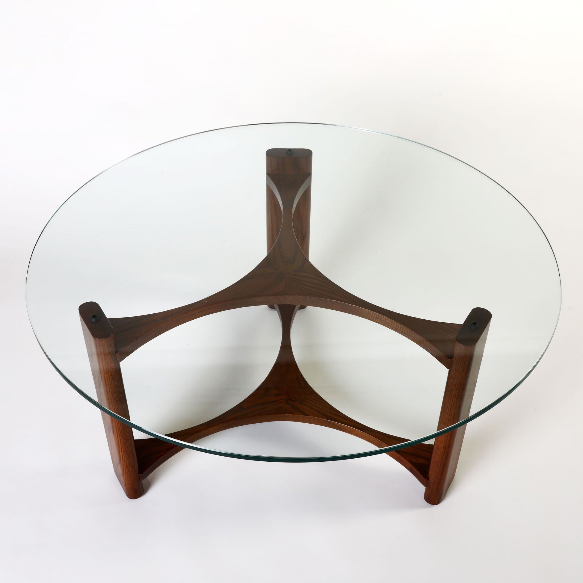 TH Brown Rondo Coffee Table in Dark Ash, blending sculptural mid-century form and rich timber tones for timeless modern Australian living.