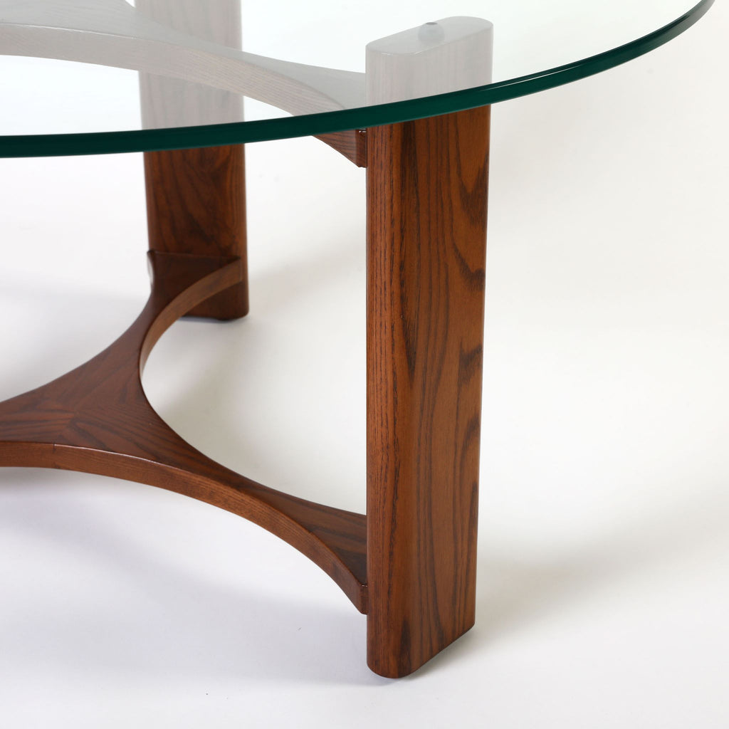 TH Brown Rondo Coffee Table in Dark Ash, blending sculptural mid-century form and rich timber tones for timeless modern Australian living.