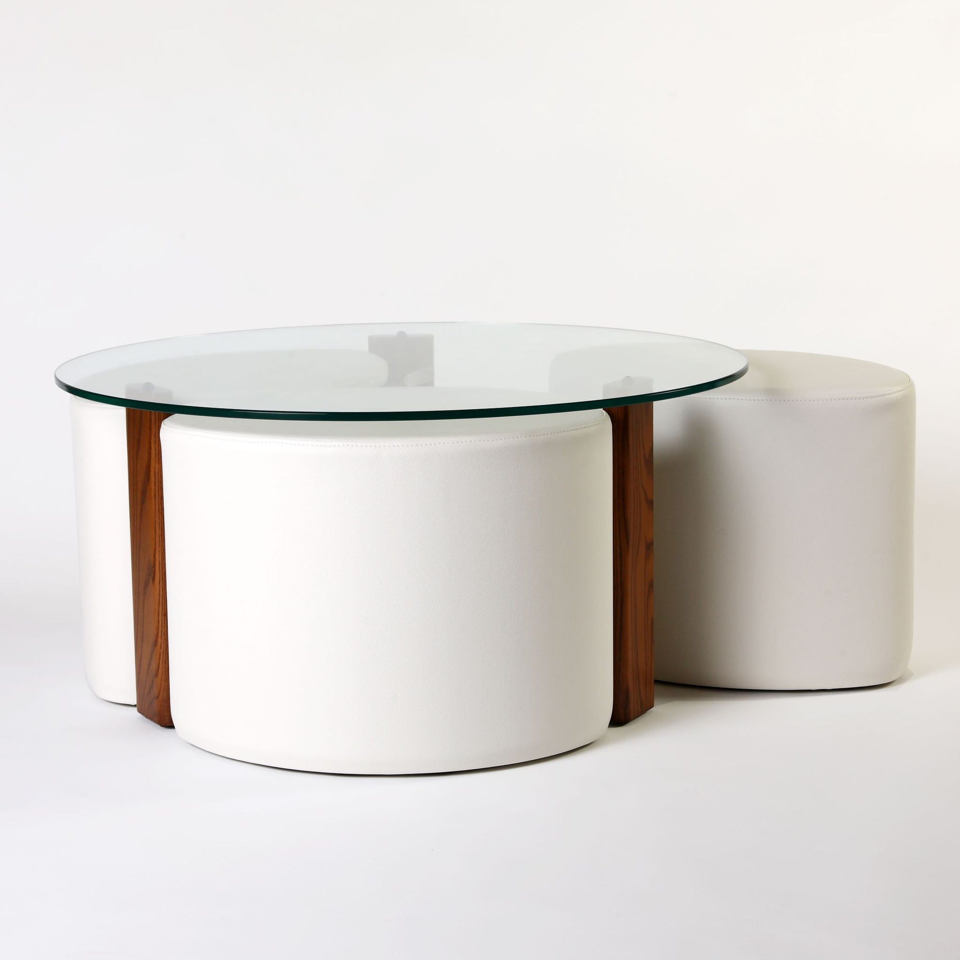 TH Brown Rondo Coffee Table in Dark Ash and White, blending natural timber warmth with crisp white tones for fresh modern Australian living.
