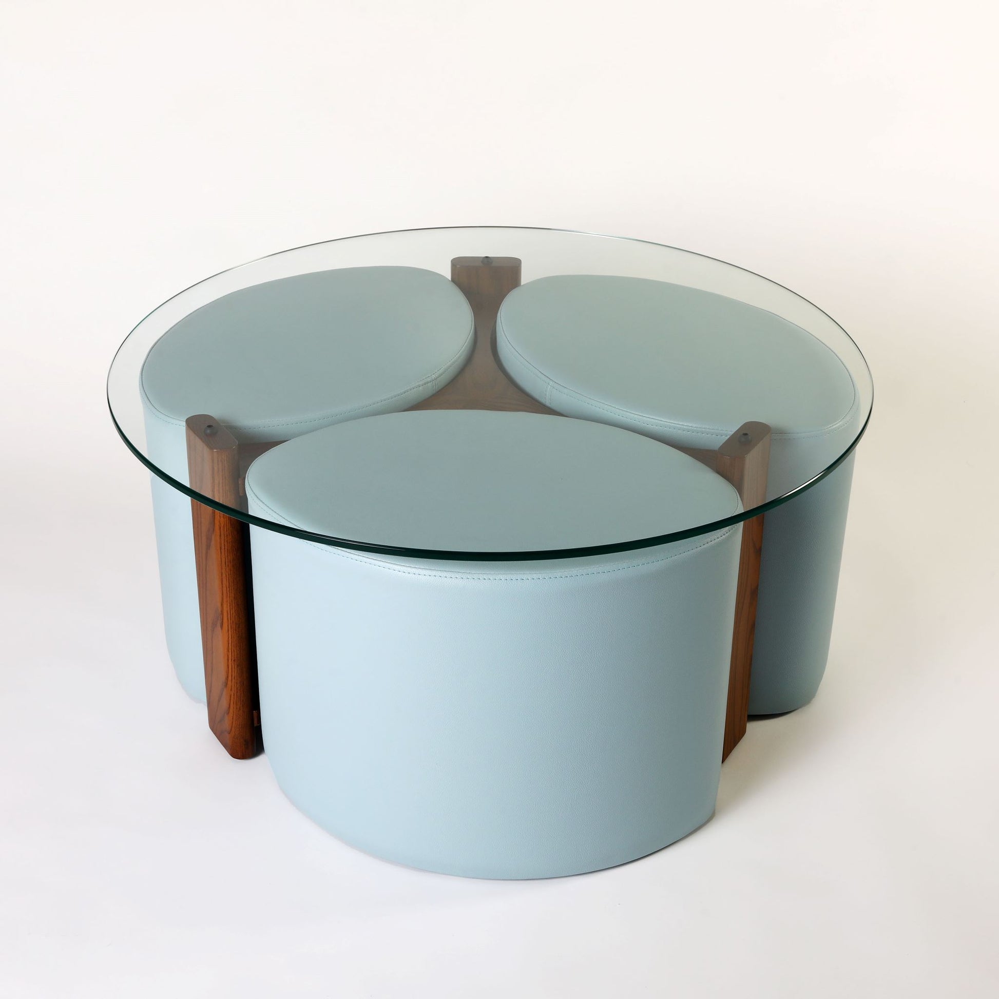 TH Brown Rondo Coffee Table in Dark Ash and Glacier, blending natural timber warmth with soft cool tones for refined modern Australian living.
