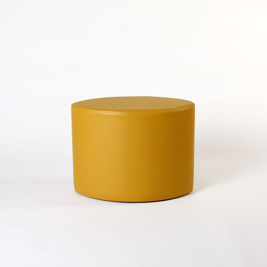 TH Brown Rondo Stool in Mustard, bringing warm golden color and sculptural mid-century character to modern Australian living.